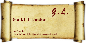 Gertl Liander névjegykártya